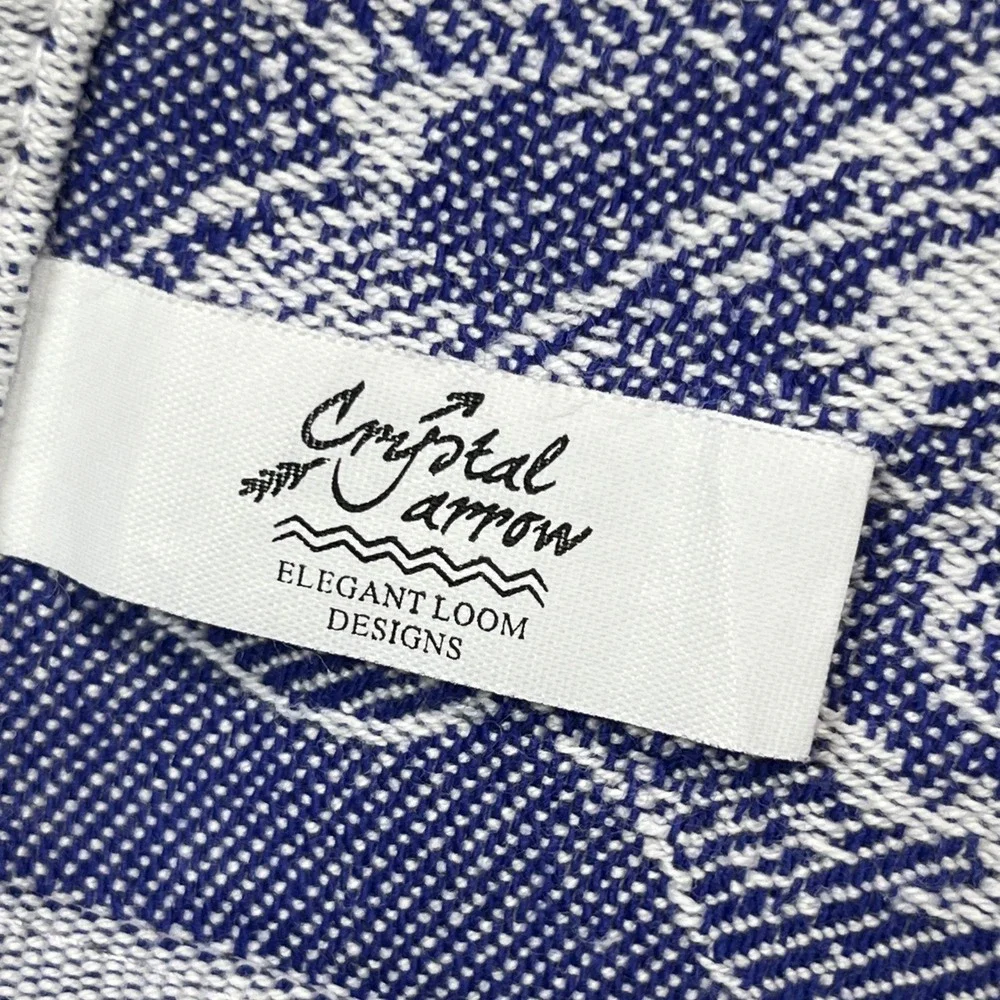 Crystal Arrow Tea Towel Blue Montana Map Jacquard Woven Cotton Western